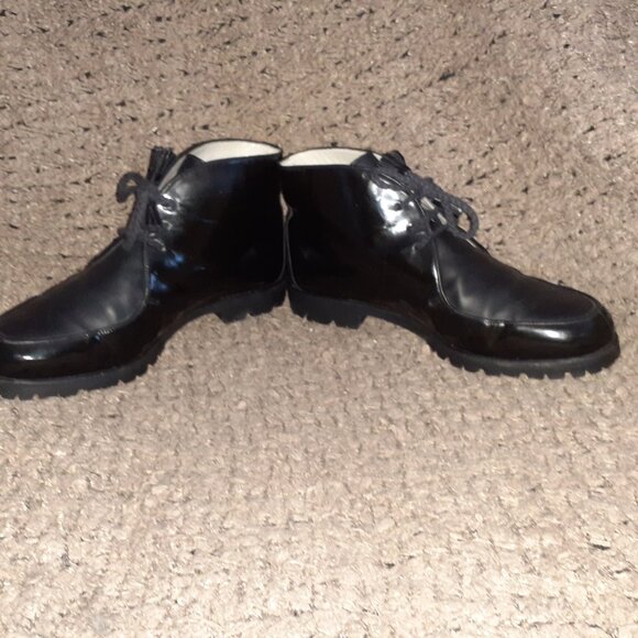 BALLY MALWA-VTG Black Patent/Regular Leather Bootie-Sz 4.5 E (UK)-6 US-Excellent - Picture 4 of 9
